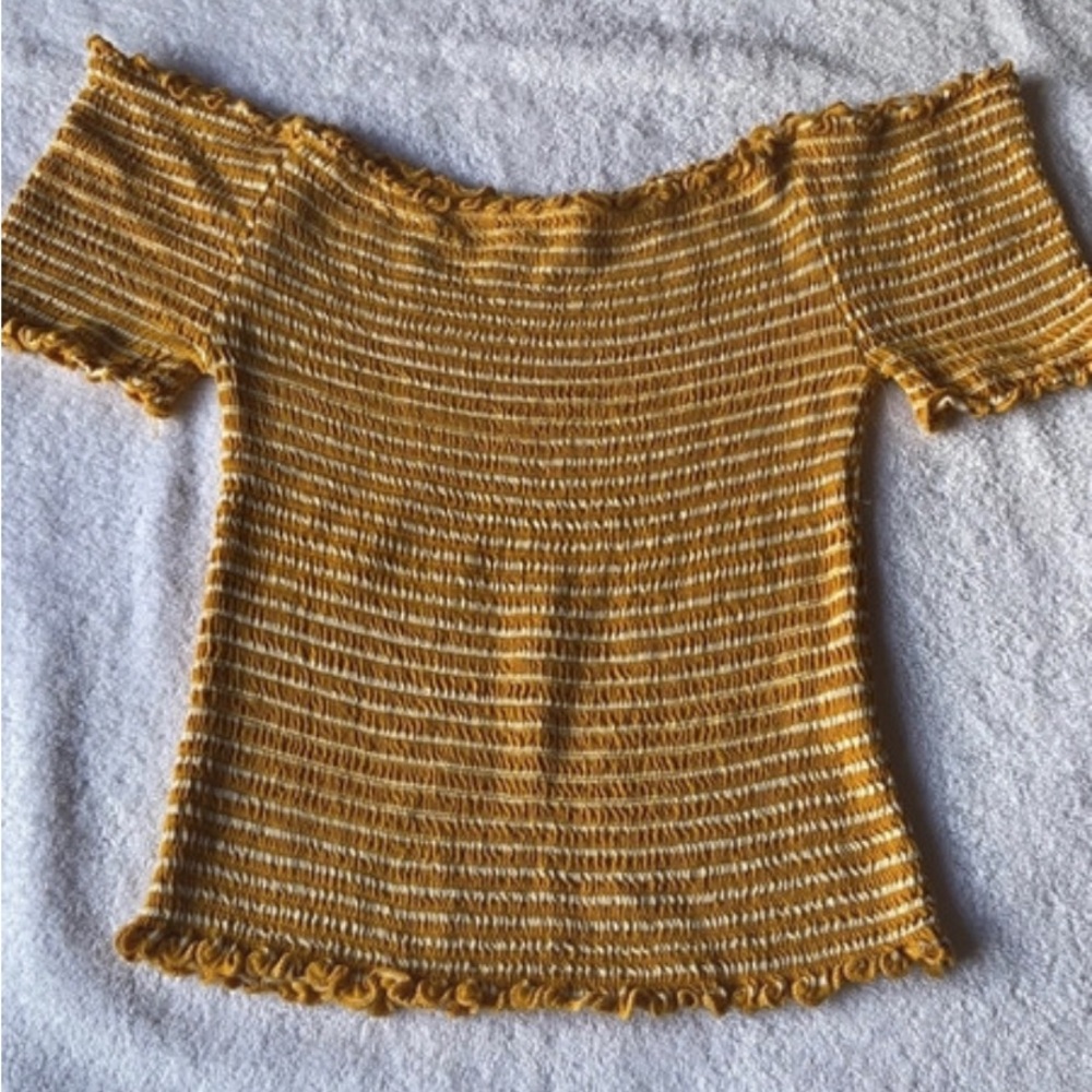 Heart Hips Off The Shoulder Stretchy Crop Top Size L